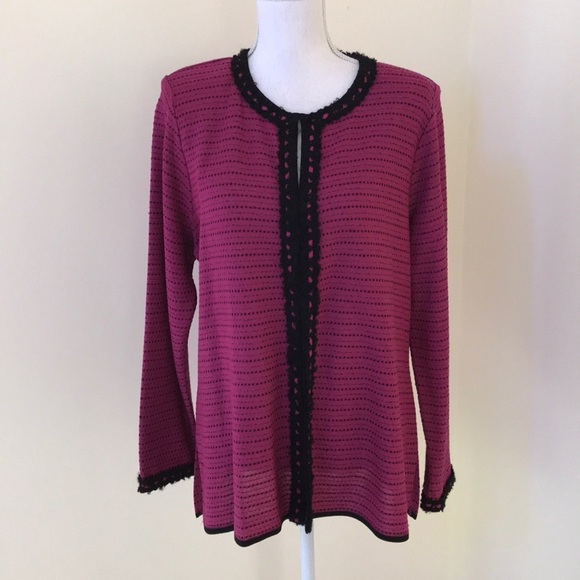 EXCLUSIVELY MISOOK Size XL magenta Acrylic knit blazer